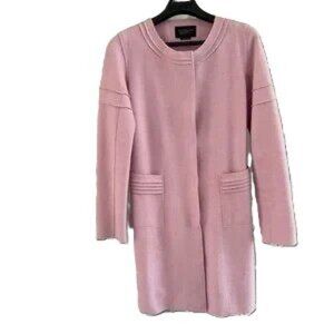 SENTALER Lightweight Spring Alpaca Wool Blend Coat XS (fits larger) Pink EUC
